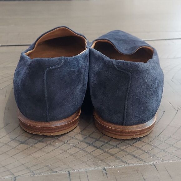 Everlane Navy Blue Suede Modern Point Loafers Sz 8.5 - Picture 4 of 9